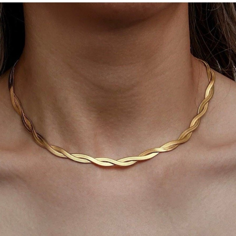 18K Braided Necklace (1016)